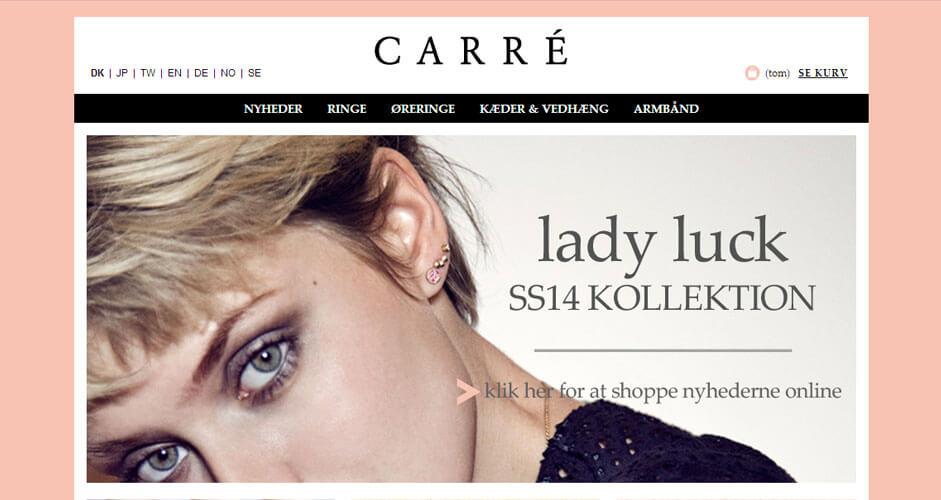 Carré Jewellery - webshop og joomla CMS